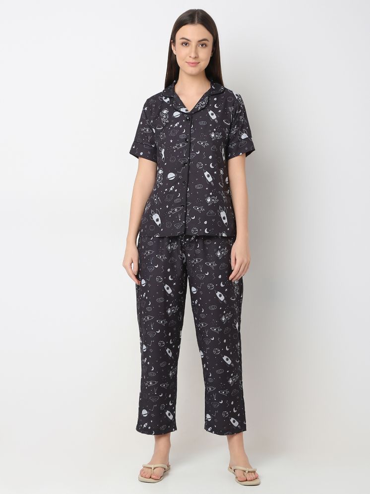     			Smarty Pants Black Cotton Women's Nightwear Nightsuit Sets ( Pack of 1 )