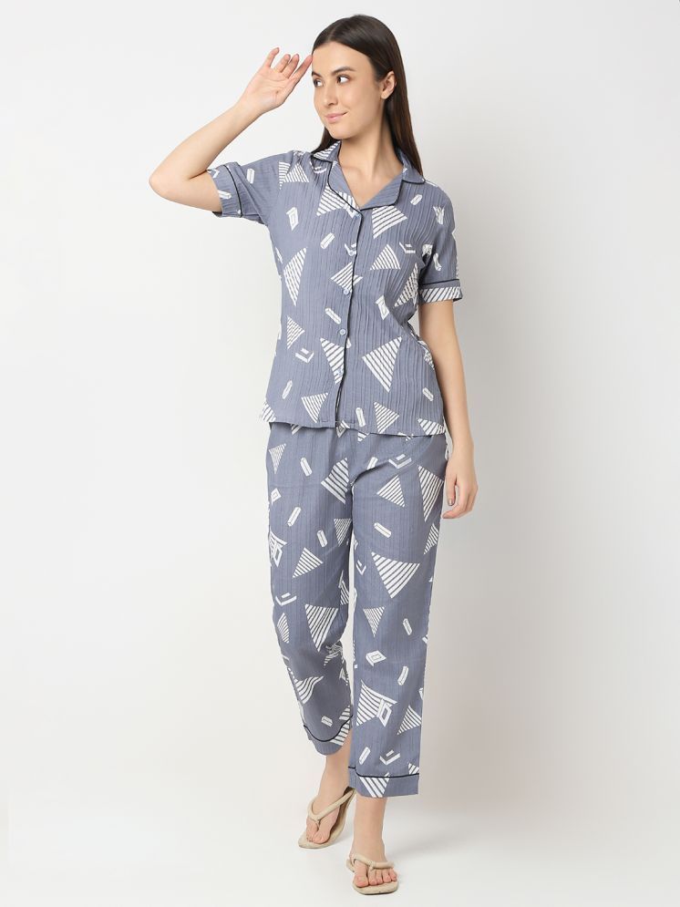     			Smarty Pants Grey Polyester Women's Nightwear Nightsuit Sets ( Pack of 1 )