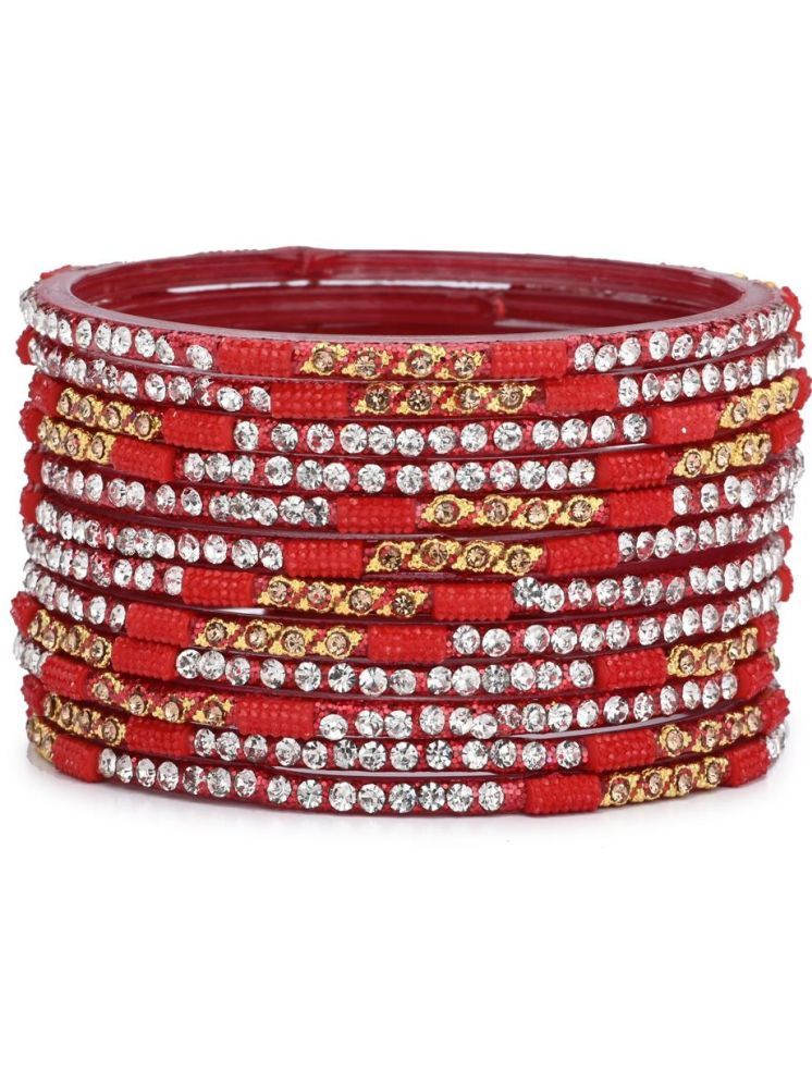     			Somil Red Bangle Set ( Pack of 12 )