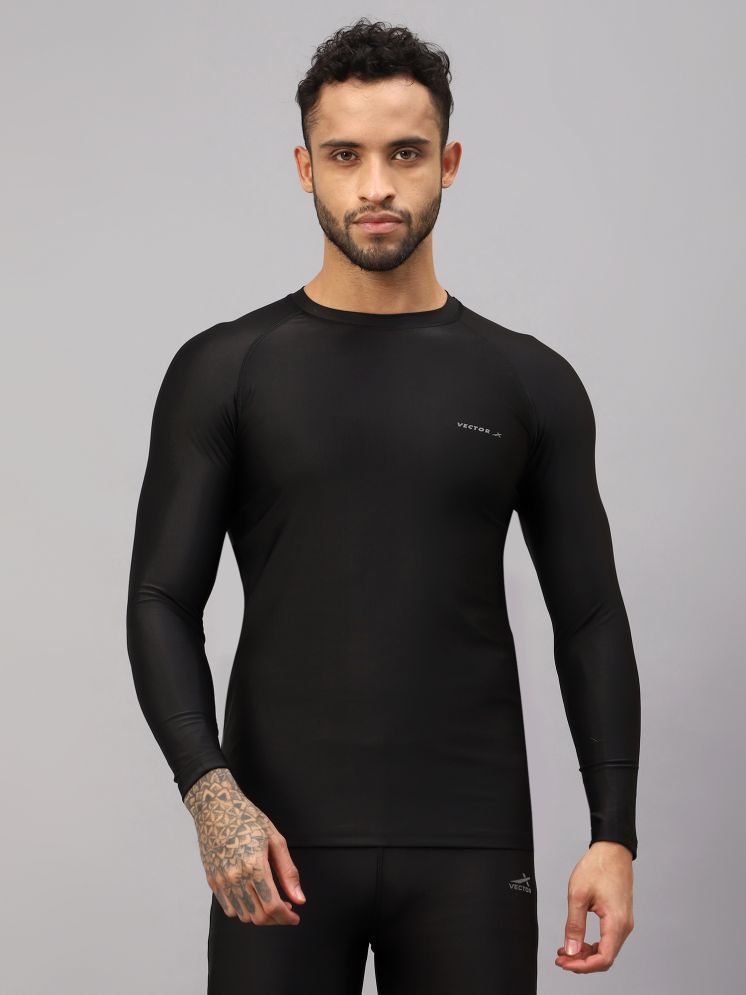     			Vector X Black Polyester Slim Fit Men's Compression T-Shirt ( Pack of 1 )