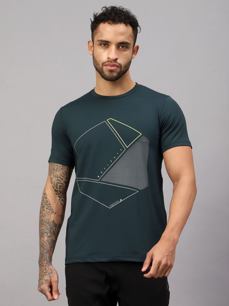     			Vector X Green Polyester Regular Fit Men's Sports T-Shirt ( Pack of 1 )