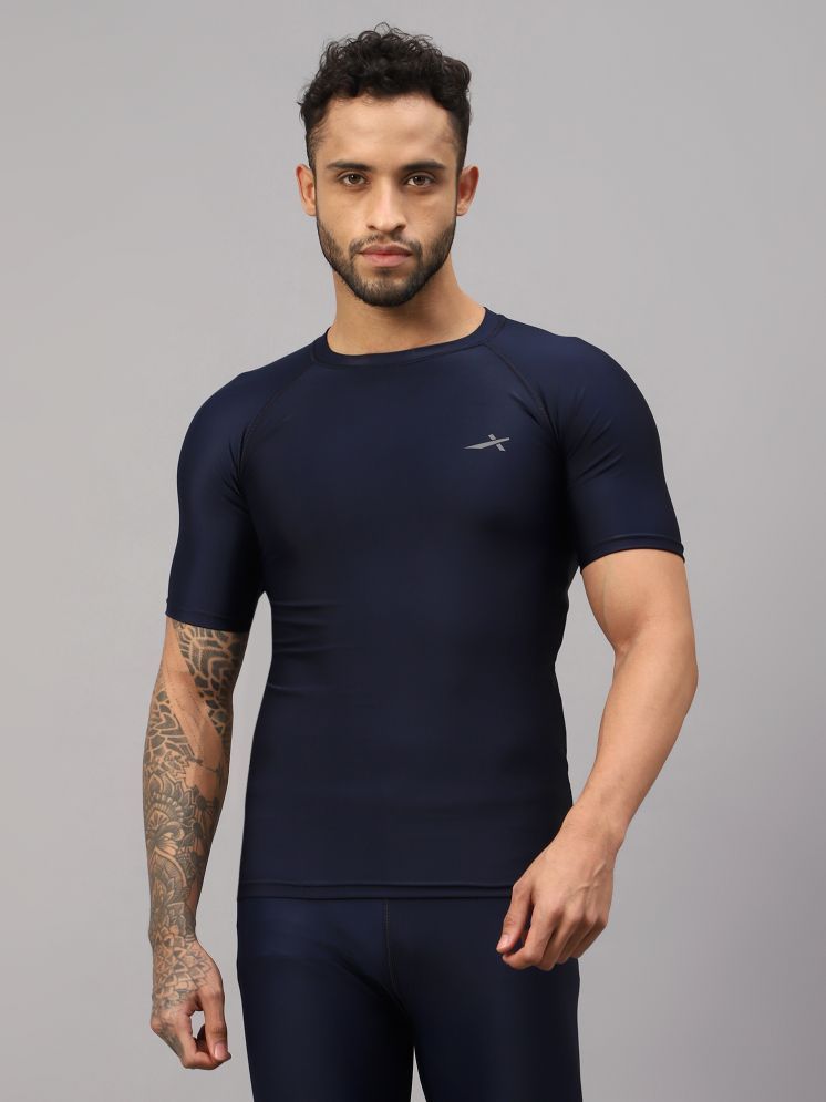     			Vector X Navy Polyester Slim Fit Men's Compression T-Shirt ( Pack of 1 )