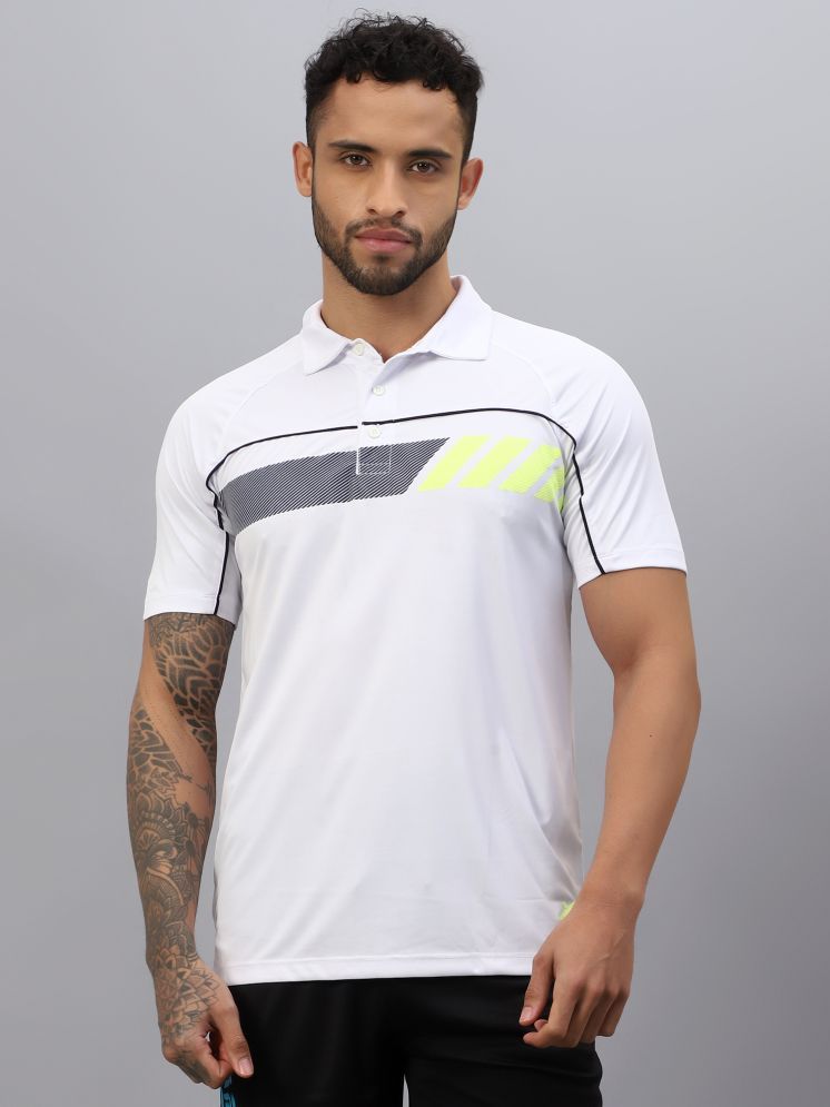     			Vector X White Polyester Regular Fit Men's Sports Polo T-Shirt ( Pack of 1 )