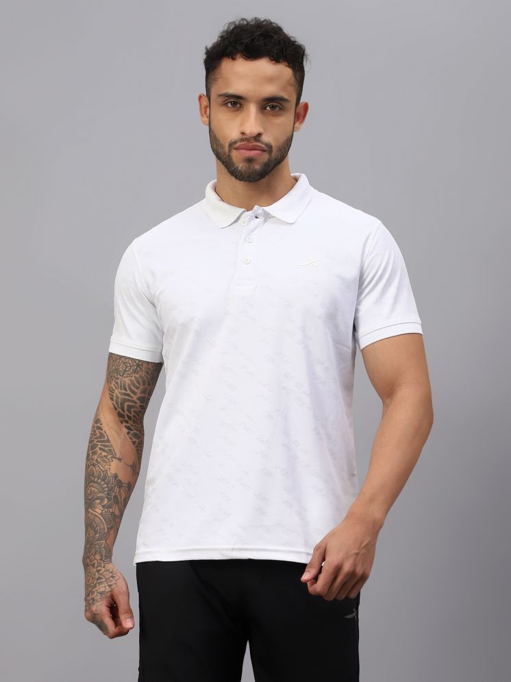     			Vector X White Polyester Regular Fit Men's Sports Polo T-Shirt ( Pack of 1 )