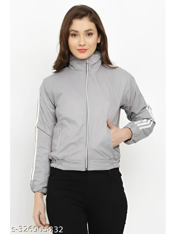     			AKTIF - Polyester Blend Grey Jackets