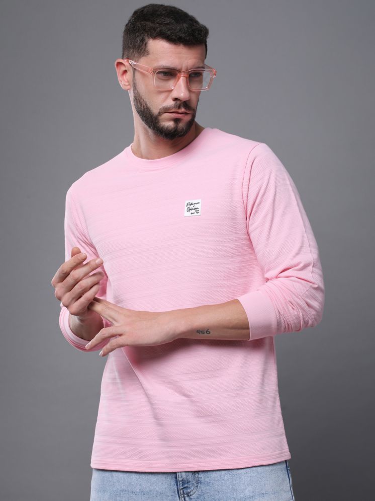     			Difference of Opinion 100% Cotton Regular Fit Solid Full Sleeves Men's Round T-Shirt - Pink ( Pack of 1 )