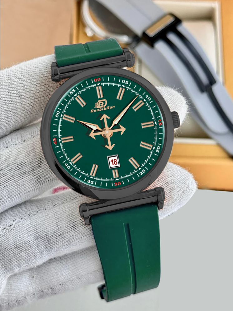     			DoubleRun Green Silicon Analog Men's Watch