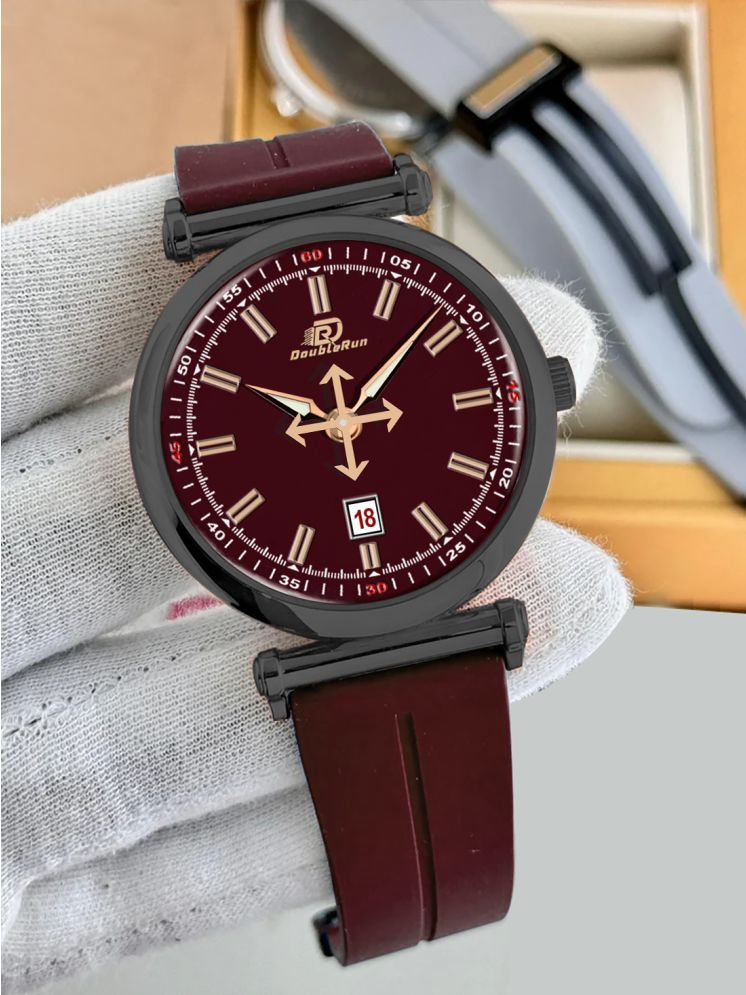     			DoubleRun Maroon Silicon Analog Men's Watch