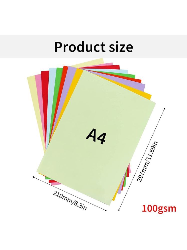     			ECLET A4 100 Coloured Sheets (10 Sheets each color)Copy Printing /Art and Craft Paper Double Sided Coloured Origami Folding DIY Craft Smooth Finish use in Home, School, Office Stationery Children's Day Gift, Birthday Gift, Party Favors,christmas decor etc