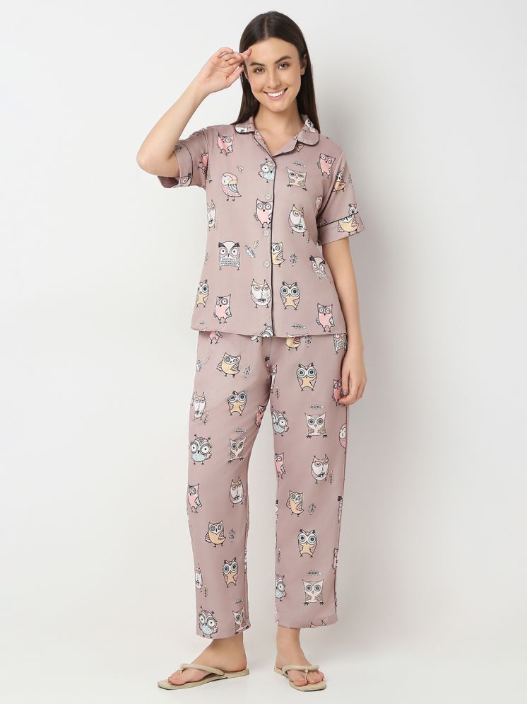     			Smarty Pants Brown Cotton Women's Nightwear Nightsuit Sets ( Pack of 1 )