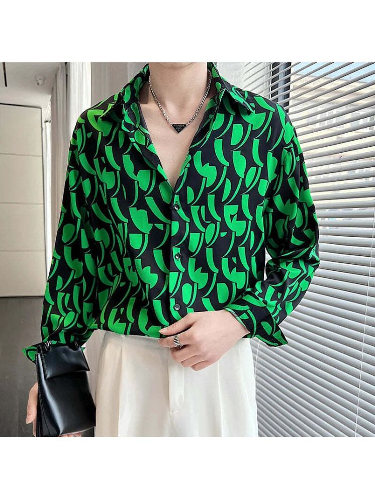     			colorwings Polyester Slim Fit Printed Full Sleeves Men's Casual Shirt - Green ( Pack of 1 )