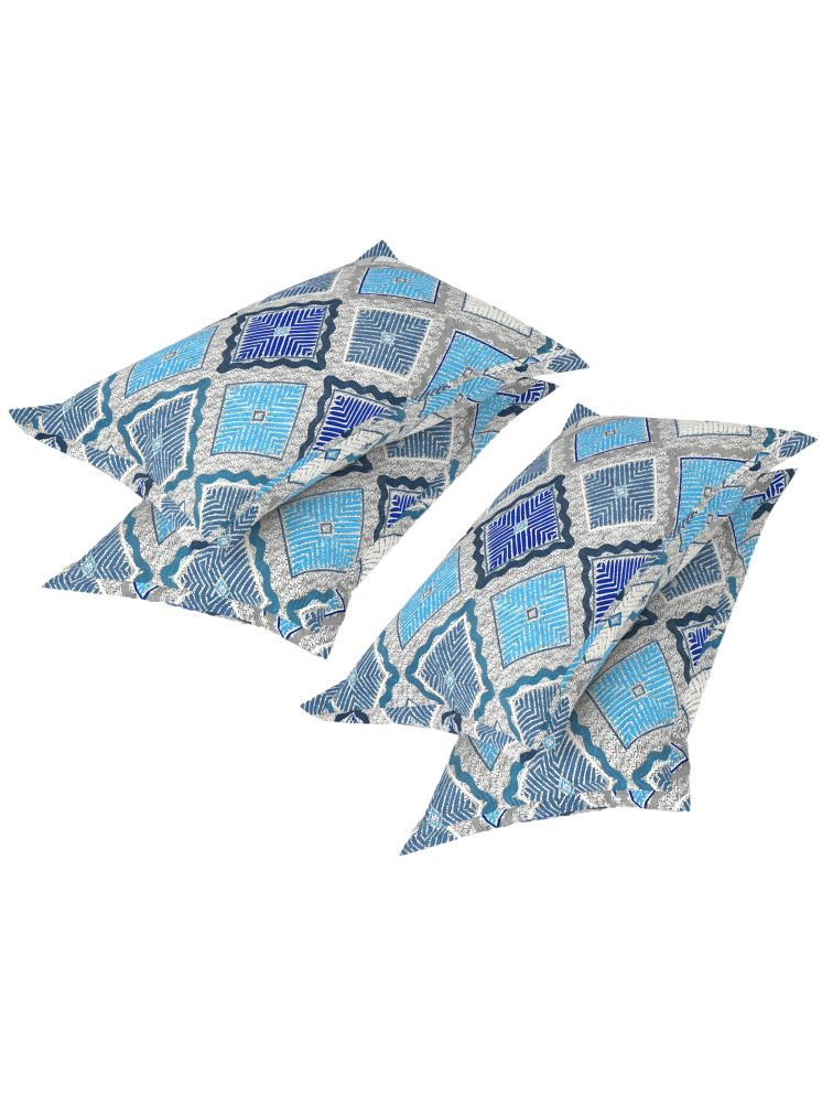     			gharsaaz - Pack of 4 Poly Cotton Abstract Printed Standard Size Pillow Cover ( 68.58 cm(27) x 43.18 cm(17) ) - Multi-Colour