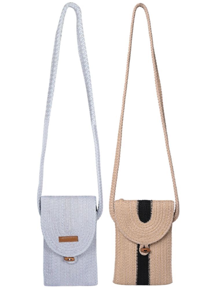     			ENSAC Multicolor Jute Sling Bag