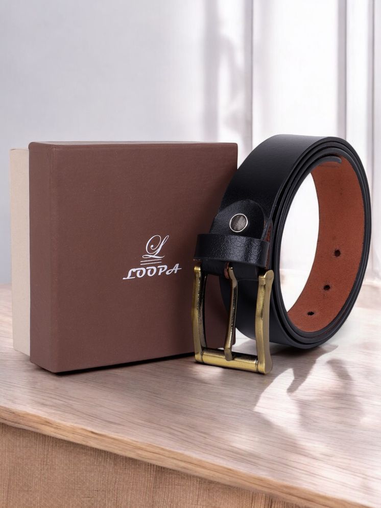     			Loopa - Black 100% Leather Men's Formal Belt ( Pack of 1 )