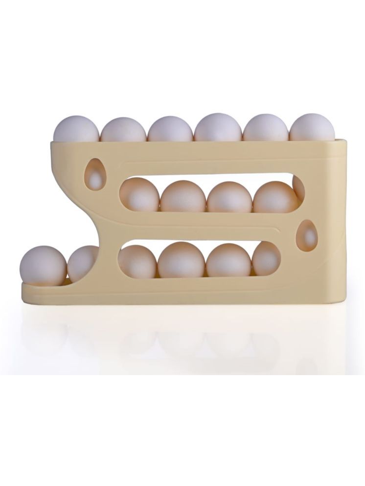     			Dark Sun Kitchenware Rolling 3 Tier Store Plastic White Egg Container ( Set of 1 )