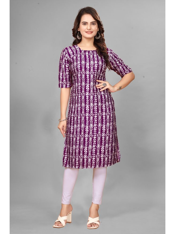     			Fashion Fair Crepe Printed Straight Women's Kurti - Maroon ( Pack of 1 )