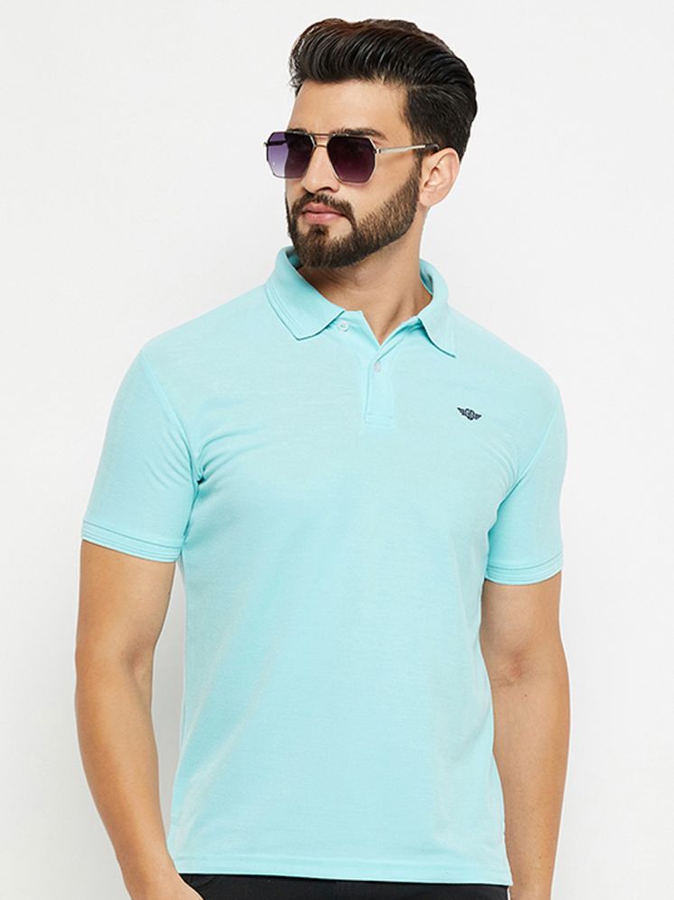     			GET GOLF Cotton Blend Regular Fit Self Design Half Sleeves Men's Polo T Shirt - Aqua ( Pack of 1 )