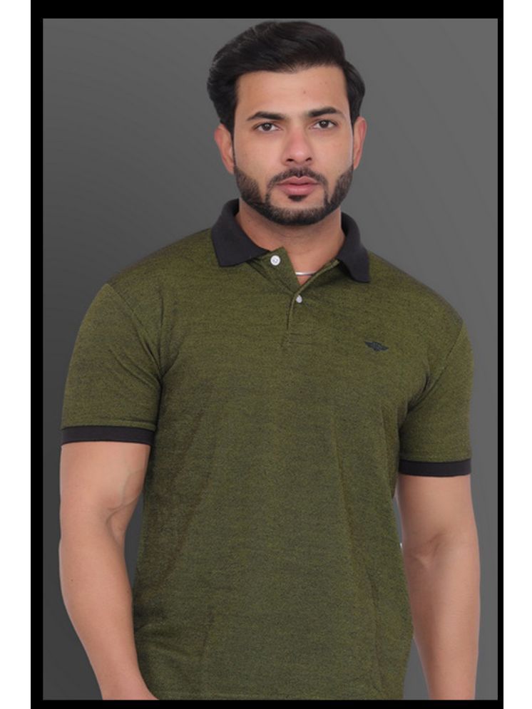     			GET GOLF Cotton Blend Regular Fit Self Design Half Sleeves Men's Polo T Shirt - Olive ( Pack of 1 )