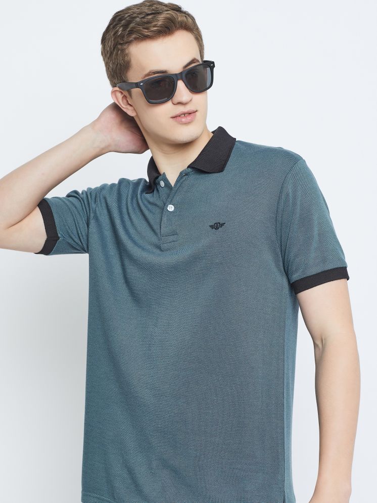     			GET GOLF Cotton Blend Regular Fit Self Design Half Sleeves Men's Polo T Shirt - Teal Blue ( Pack of 1 )