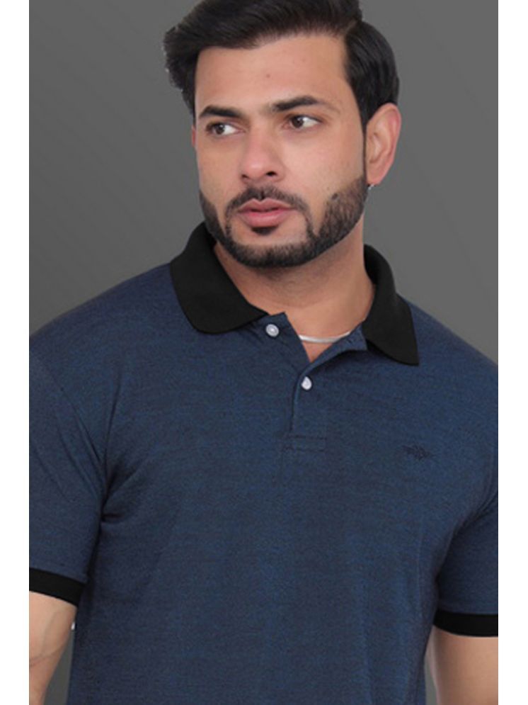     			GET GOLF Cotton Blend Regular Fit Self Design Half Sleeves Men's Polo T Shirt - Navy ( Pack of 1 )