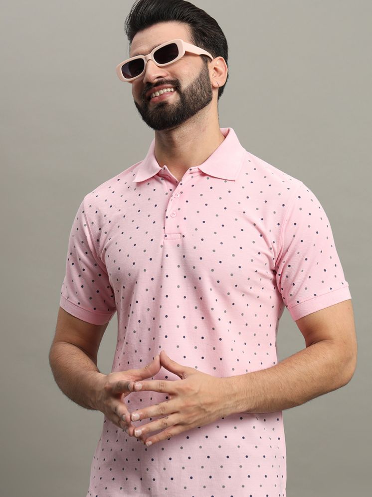     			GET GOLF Cotton Blend Regular Fit Self Design Half Sleeves Men's Polo T Shirt - Pink ( Pack of 1 )