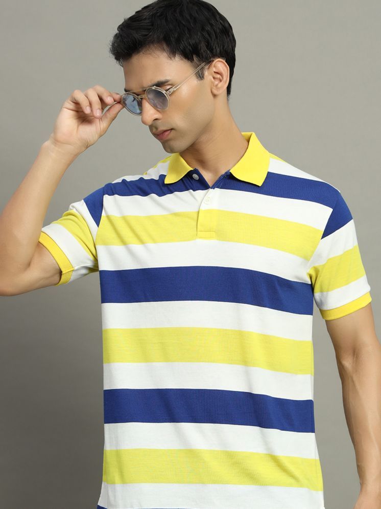     			GET GOLF Cotton Blend Regular Fit Self Design Half Sleeves Men's Polo T Shirt - Yellow ( Pack of 1 )