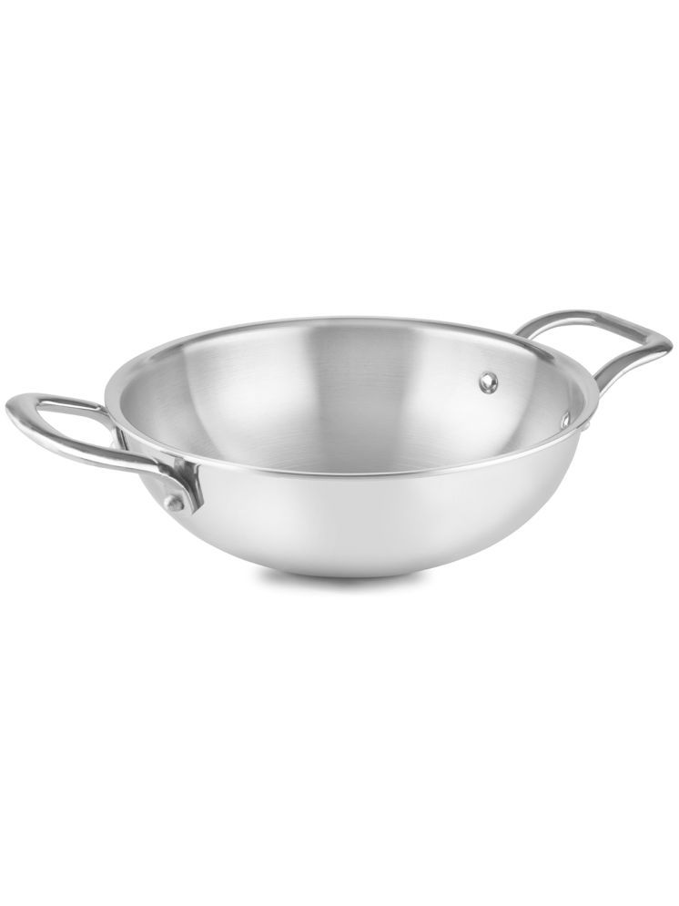     			HomePro Stainless Steel Non coated Shallow Kadhai 3 mm ( 3.6 ) L