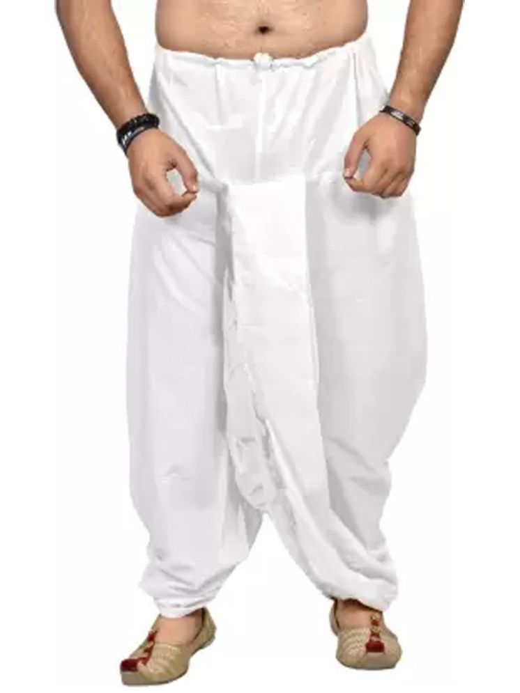     			FANZI Cotton Blend Men's Dhoti White ( Pack of 1 )