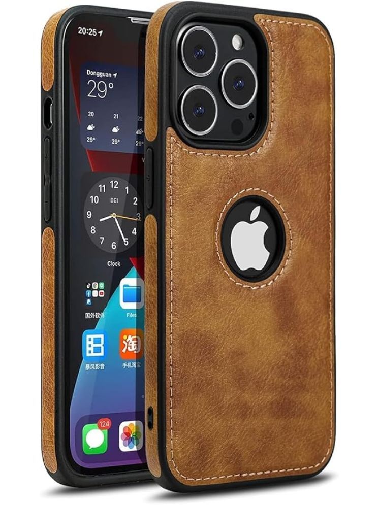     			Gemesha Plain Cases Compatible For Leather Apple Iphone 15 pro max ( )