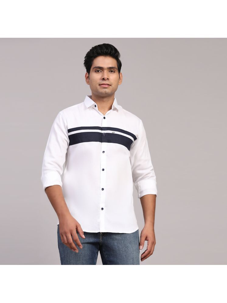     			NOWT Cotton Blend Regular Fit Colorblock Full Sleeves Men's Casual Shirt - White ( Pack of 1 )