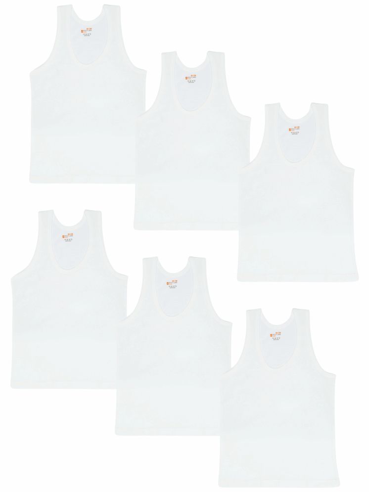     			Pack of 6 Bodycare Cotton Blend Solid Boys Vest ( White ) KIA150_P6