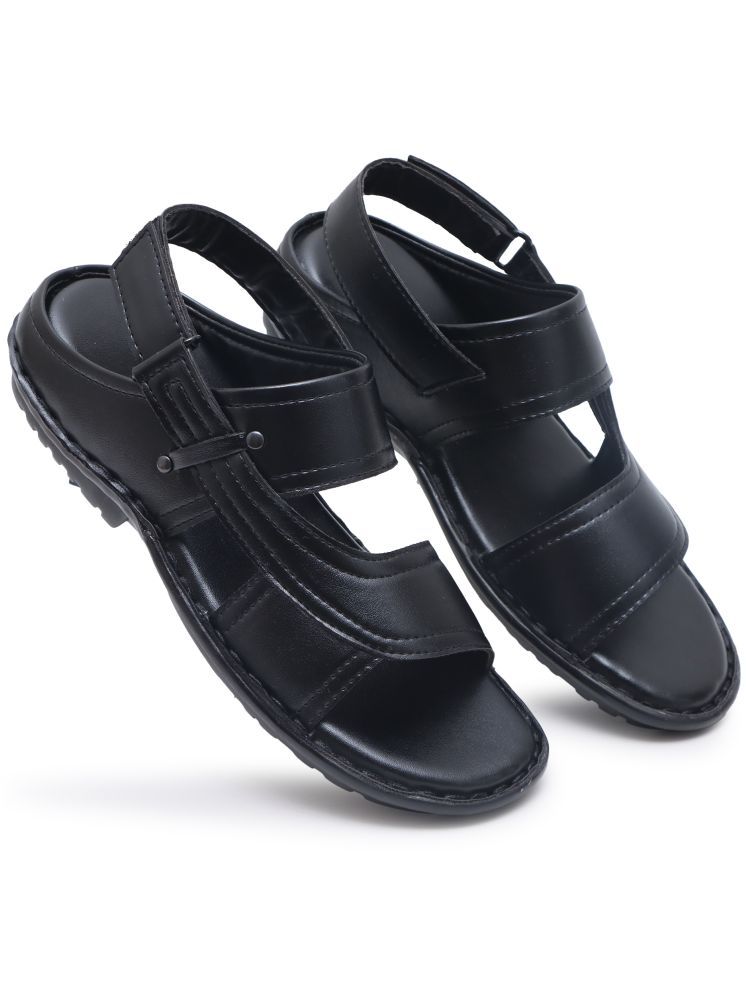     			SHUAN - Black Men's Floater Sandals