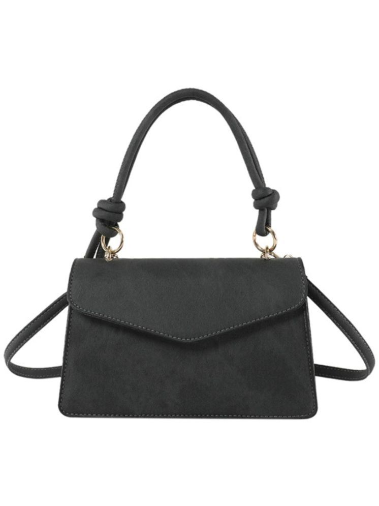     			Santorini Black Faux Leather Sling Bag