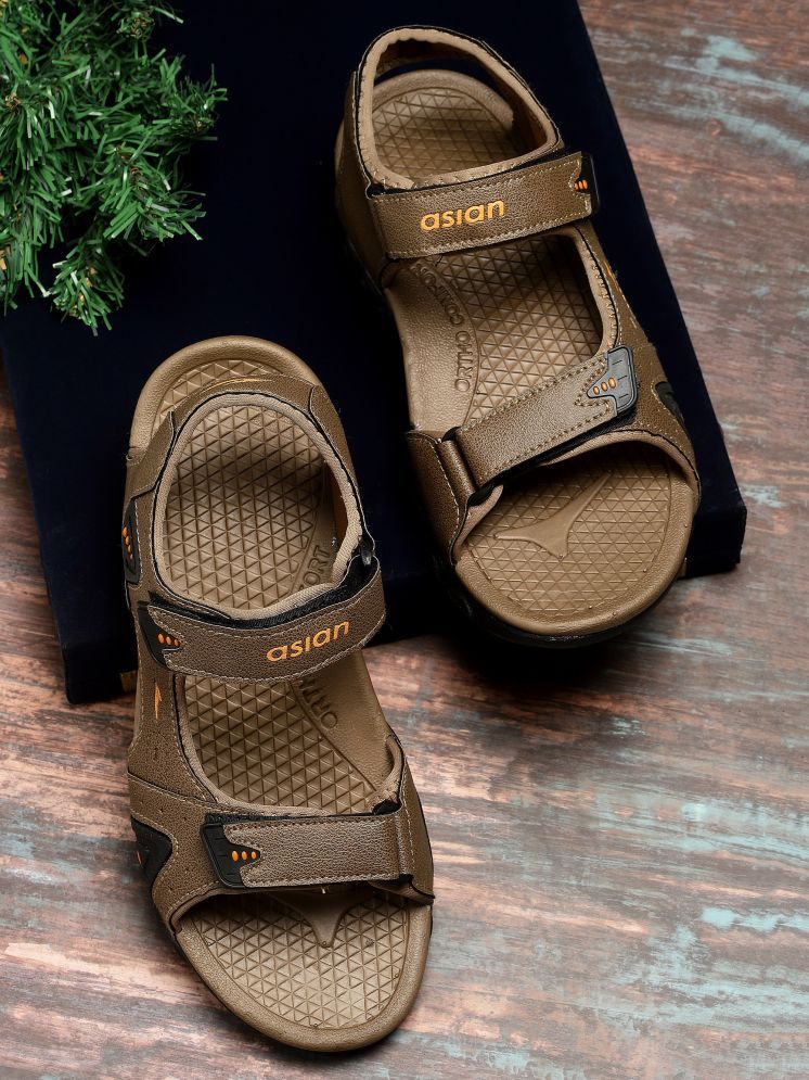     			ASIAN - Brown Men's Floater Sandals