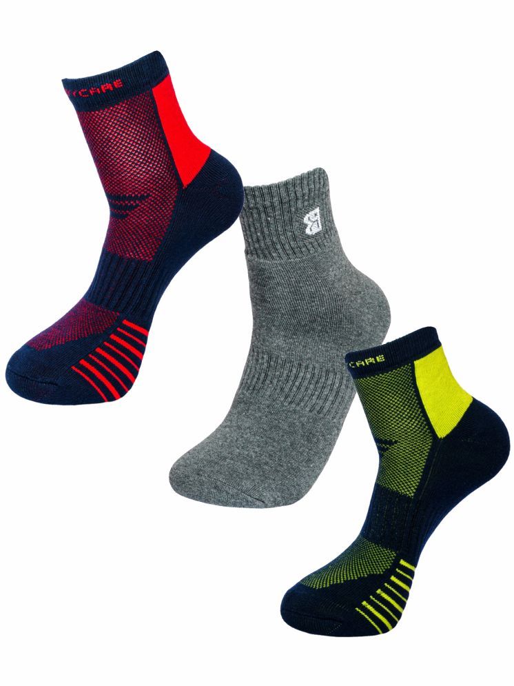     			Bodycare Cotton Blend Men's Solid Multicolor Ankle Length Socks ( Pack of 3 )