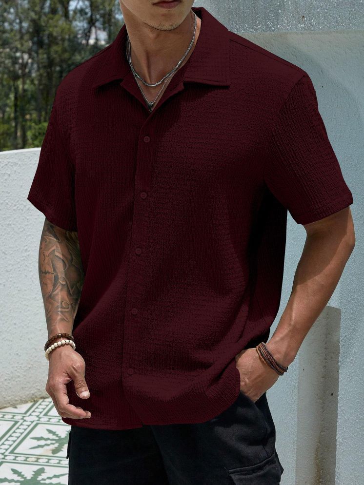     			Filose Polyester Regular Fit Solids Half Sleeves Men's Casual Shirt - Maroon ( Pack of 1 )