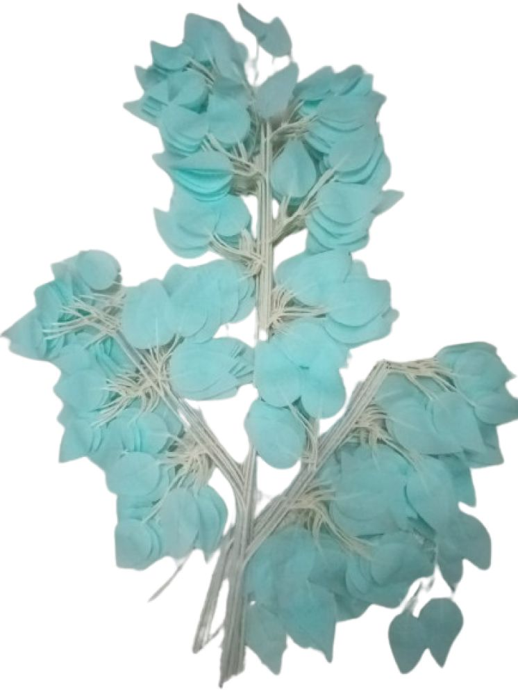     			Green plant indoor - Light Blue Wild Artificial Flowers Bunch ( Pack of 12 )