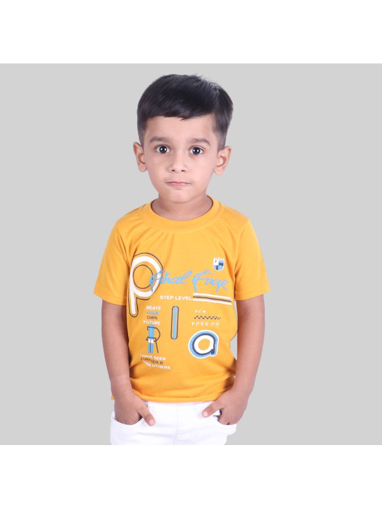     			Kidzee Kingdom Pack of 1 Boys Cotton T-Shirt ( Yellow )