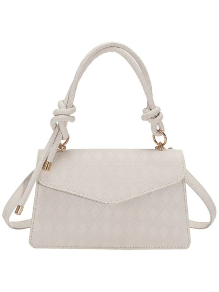     			Santorini White Faux Leather Sling Bag