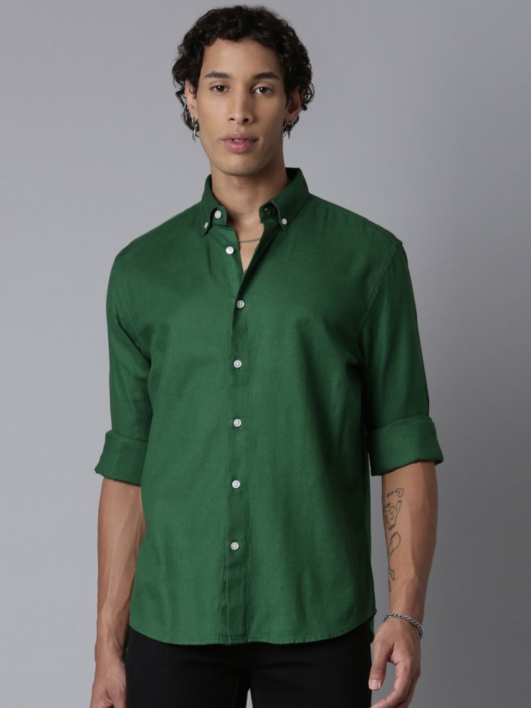     			roller fashions 100% Cotton Slim Fit Solids Full Sleeves Men's Casual Shirt - Green ( Pack of 1 )