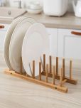 HOKIPO Brown Bamboo Dish Racks ( Pack of 1 )