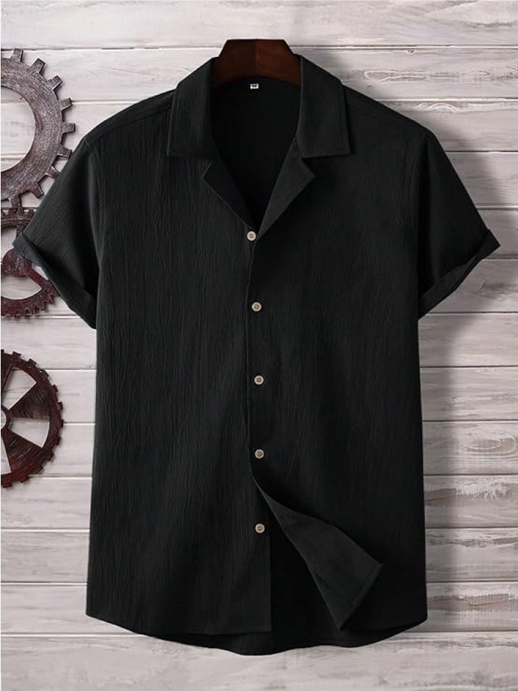     			BOUGHT FIRST Cotton Blend Regular Fit Half Sleeves Men's Formal Shirt - Black ( Pack of 1 )