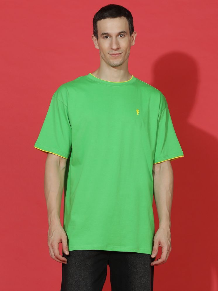     			EPPE Pack of 1 Cotton Oversized Fit Men's T-Shirt ( Green )