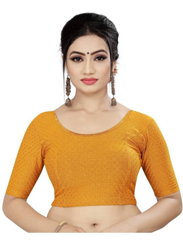     			INDIAN SILKS Mustard Readymade without Pad Lycra Women's Blouse ( Pack of 1 )