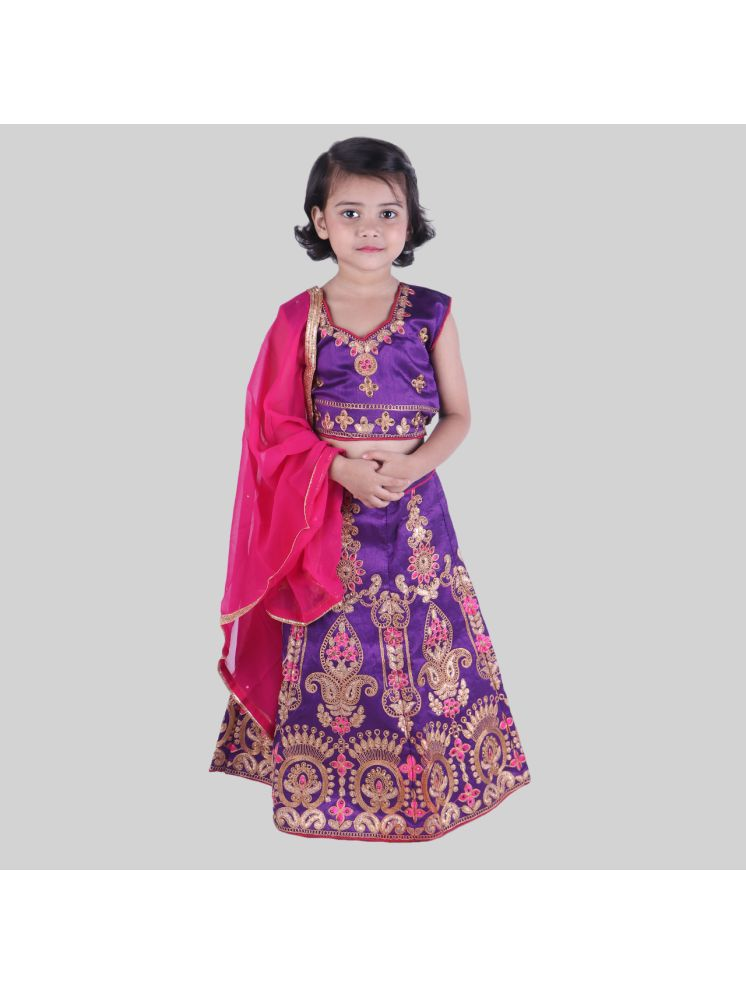     			Kidzee Kingdom Blue Cotton Girls Lehenga Choli Set ( Pack of 1 )