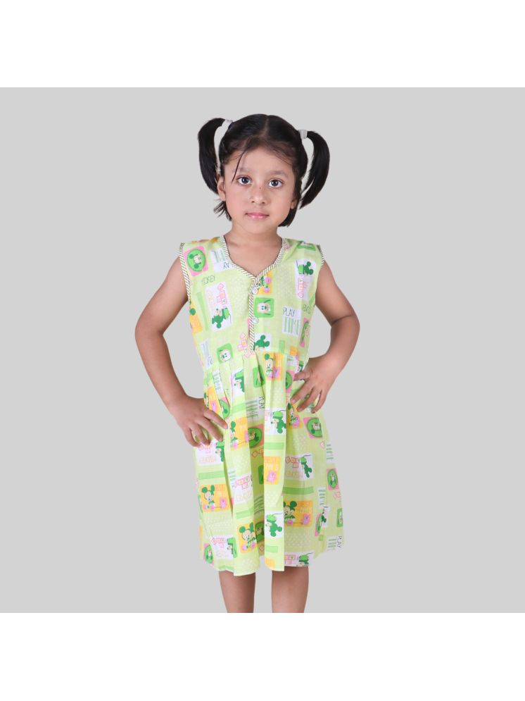     			Kidzee Kingdom Light Green Cotton Girls Frock ( Pack of 1 )