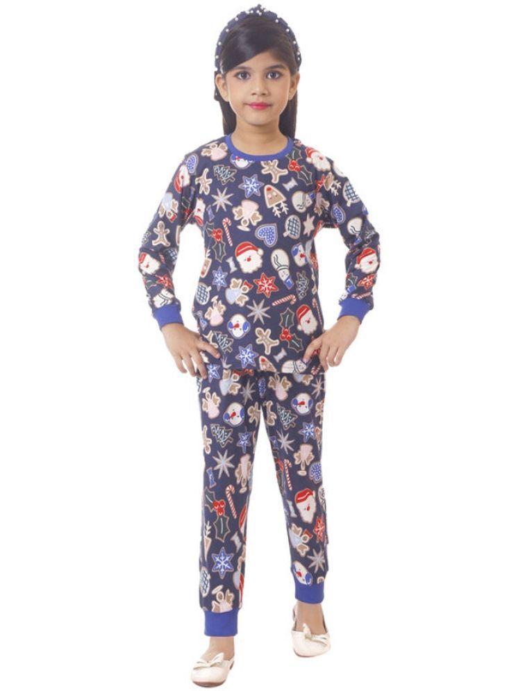     			MIMINO - Purple Cotton Blend Girls Night Suit Set ( Pack of 1 )