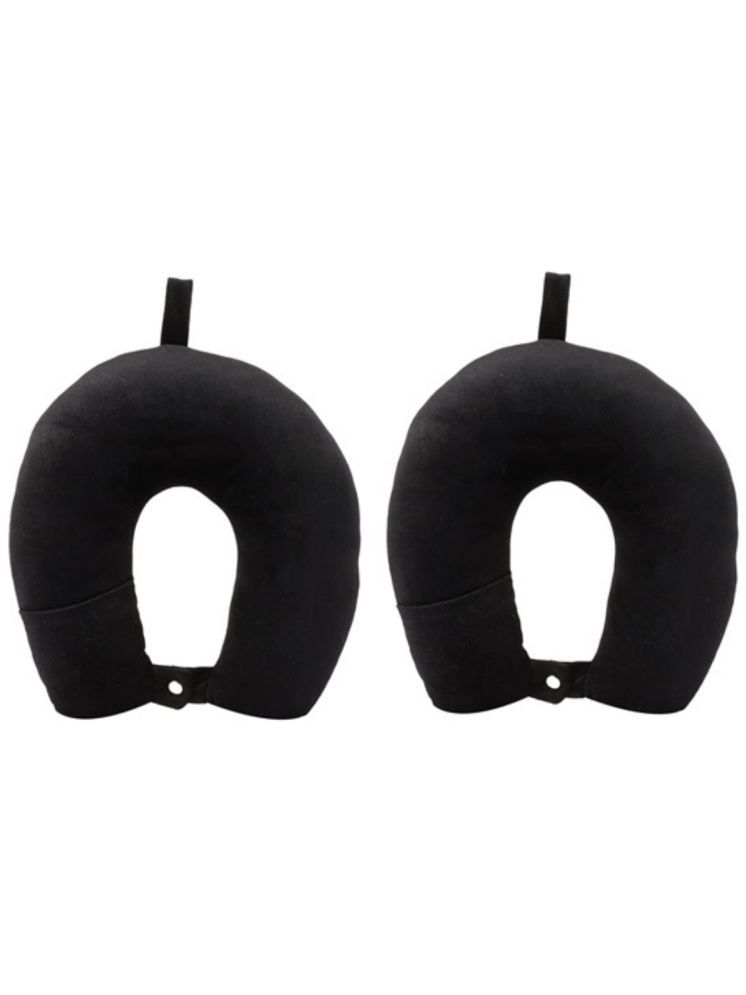     			UrbanArts Black Neck Pillow ( Pack of 2 )