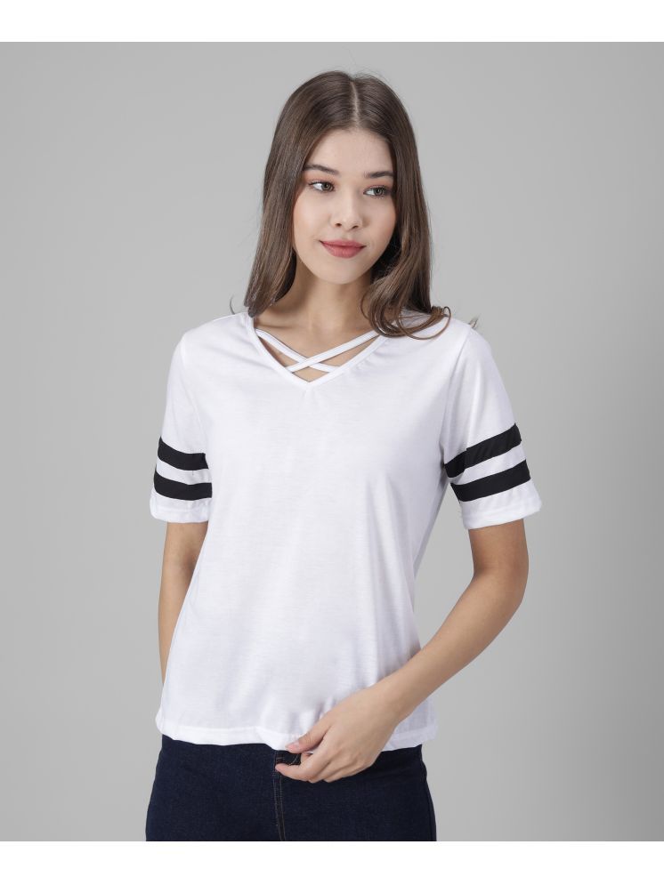     			vivient White Cotton Blend Women's Regular Top ( Pack of 1 )