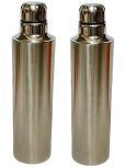 Dynore School Bottle Silver Stainless Steel Water Bottle 1000 mL ( Set of 2 )